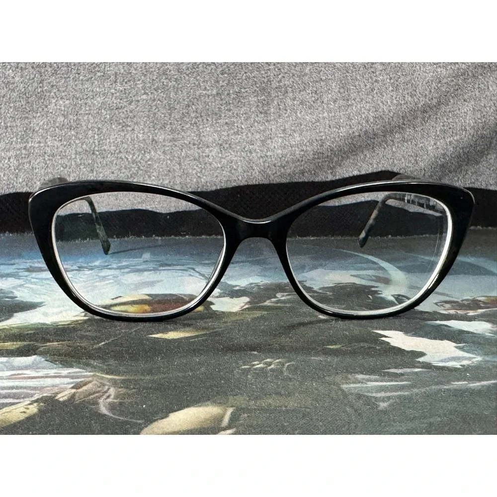Jones New York J774 Women's Black Cat Eye Full Rim Eyeglasses Frame 57-18-145